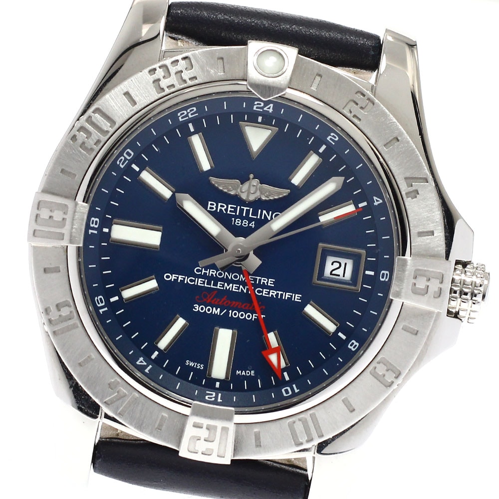 ブライトリング BREITLING A32390 アベンジャーII GMT デイト 自動巻き メンズ 良品 保証書付き_934171【中古】