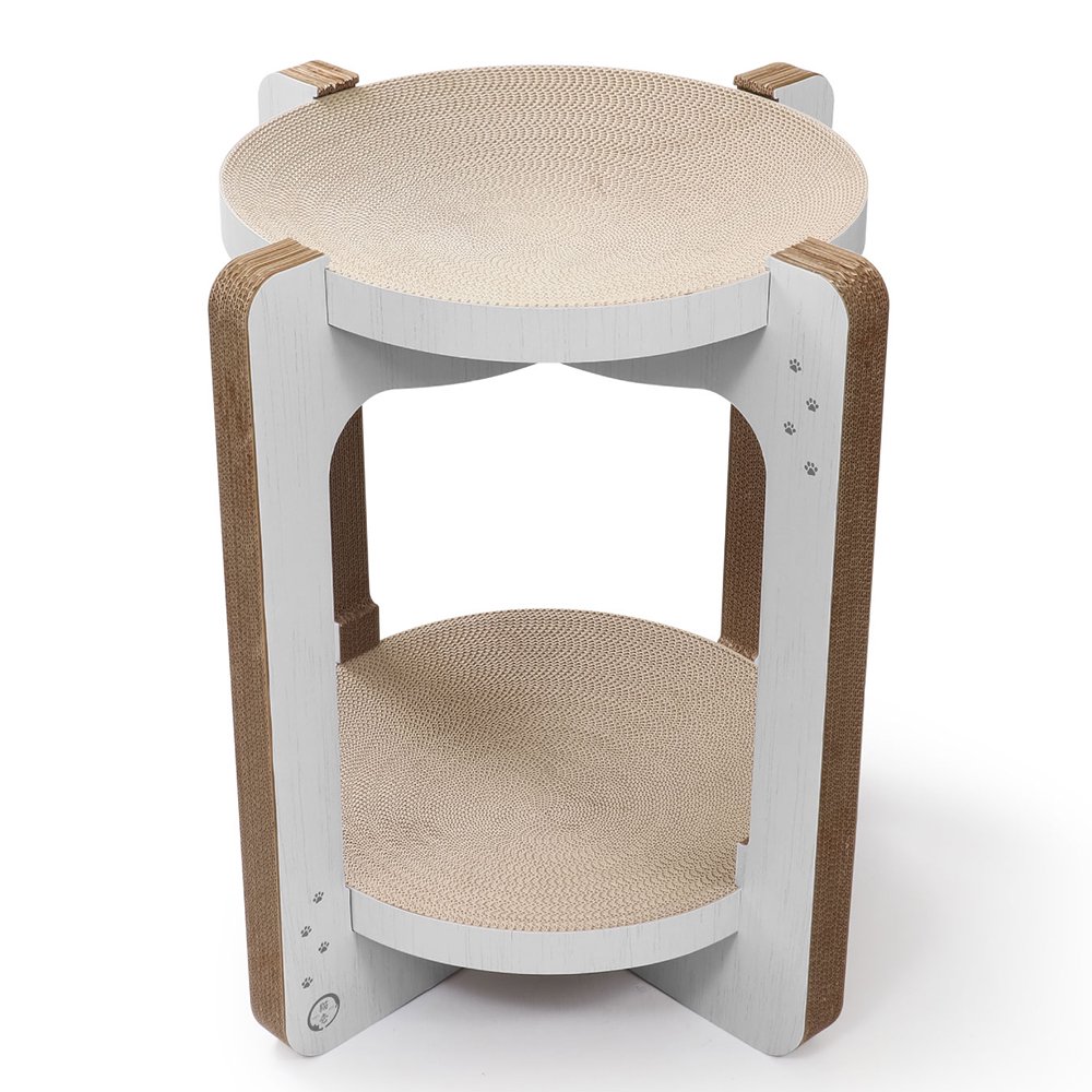 チャーム限定カラー　バリバリボウルタワー　ＸＬ　クリアホワイト　キャットタワー　ねこいち　ねこ　ネコ　猫用品　爪研ぎ　つめとぎ　ＣＲＣ30―51―10―00―00