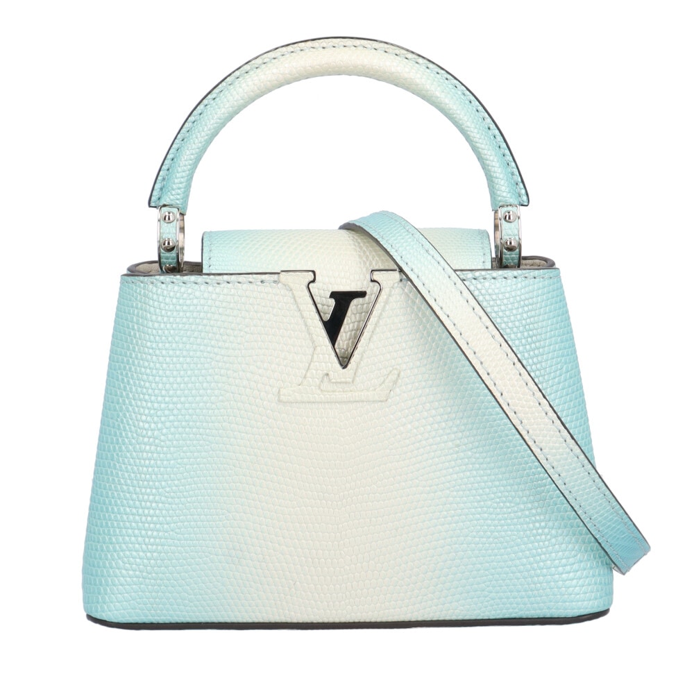 ルイヴィトン カプシーヌMINI ショルダーバッグ リザード ブルー LOUIS VUITTON 中古 美品
