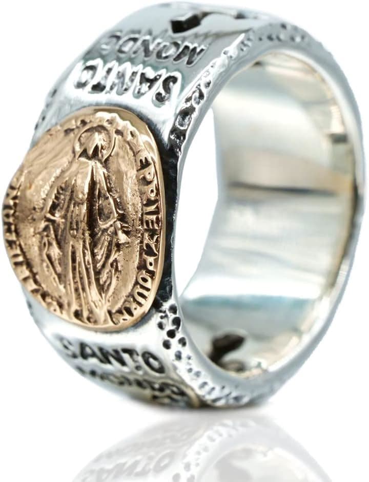 マリア クロス リング シルバー 925 指輪 スターリングシルバー 十字 メンズ レディース(シルバー, 21号)