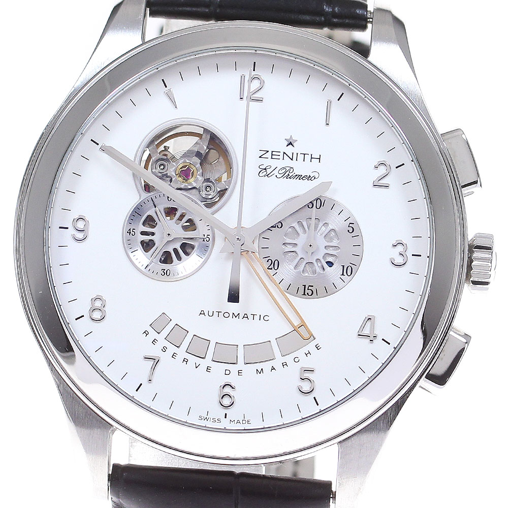 ゼニス ZENITH 03.0520.4021 グランドクラス オープン エルプリメロ クロノグラフ 自動巻き メンズ 良品 _837267【中古】 240,600円