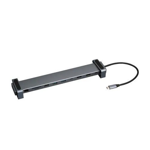ナカバヤシ UD-C06GY PD対応 Type-C 10in1 PCスタンドドッキングステーション グレー