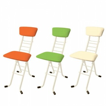 ルネセイコウ ワーキングチェア モア 日本製 完成品 CSW-110W　オレンジ/ミルキーホワイト