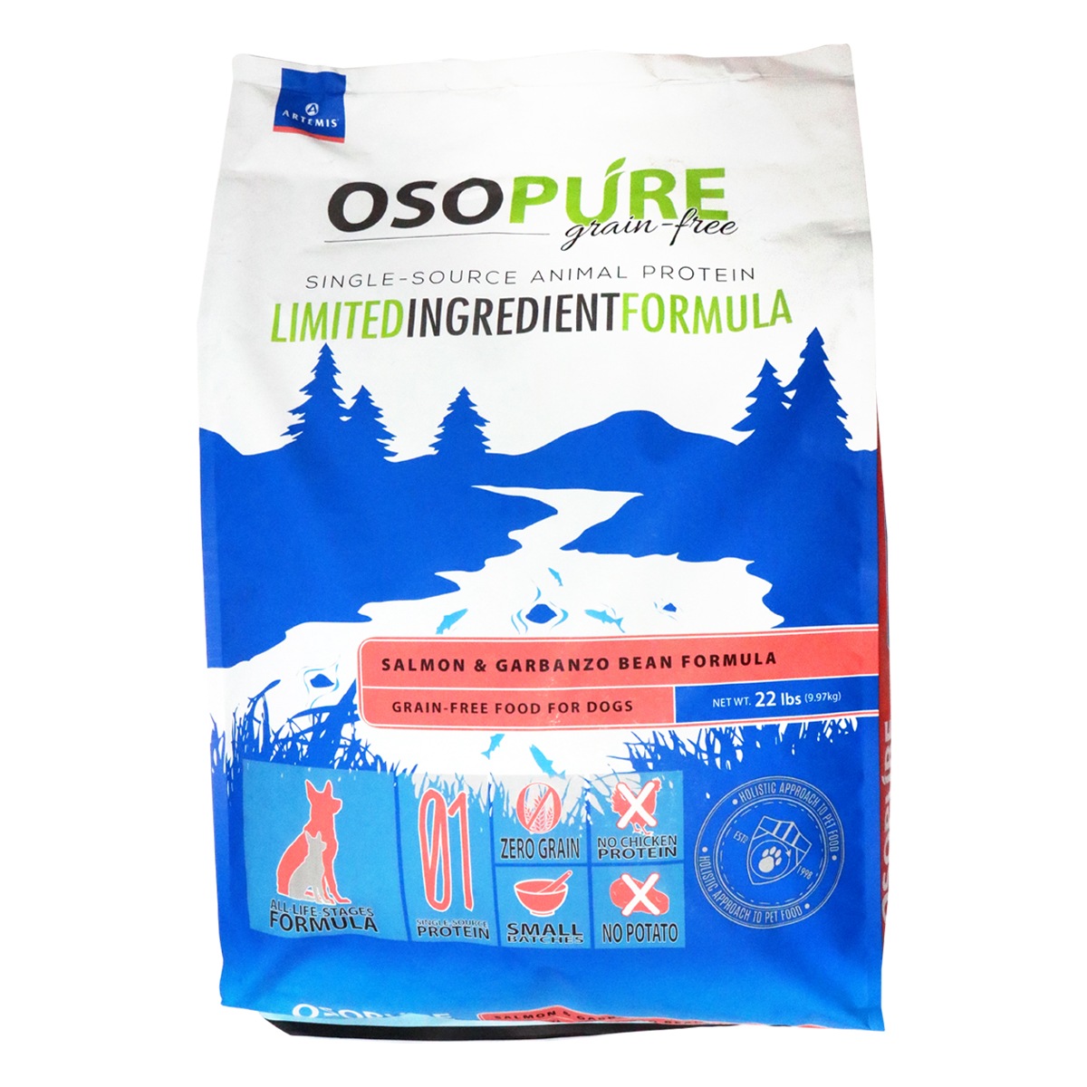 オソピュア　グレインフリー　サーモン＆ガルバンゾー　9.9kg