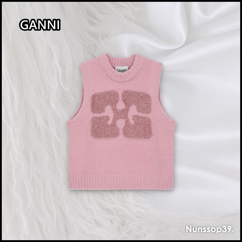 GANNI K2217 392 グラフィック ウール ミックス ベスト 14,250円