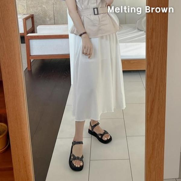 夏のカジュアルバックルストラッププラットフォームサンダル