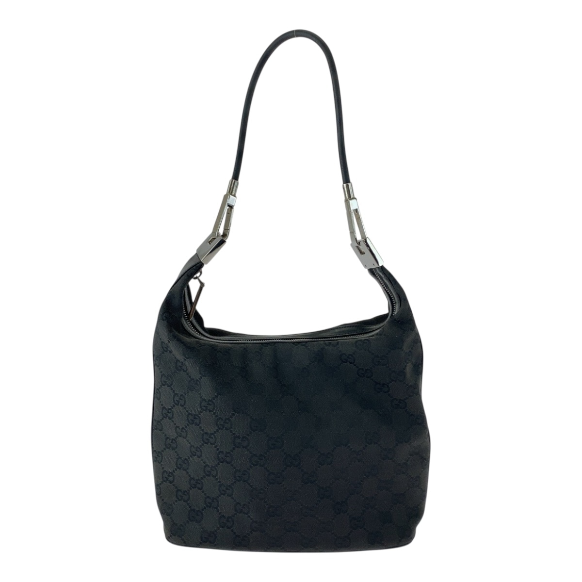 美品 ブラック 黒 シルバー金具 GGキャンバス 01234 ショルダーバッグ ハンドバッグ レディース 505037