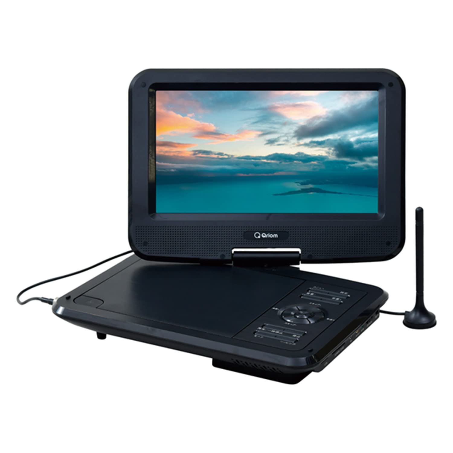 [山善] ポータブル DVDプレーヤー CPRM対応 9インチ フルセグチューナー内蔵 3WAY電源 AC/DC/乾電池 5時間連続再生 車載用バッグ付き 軽量 リモコン付き CPD-N90F(B)