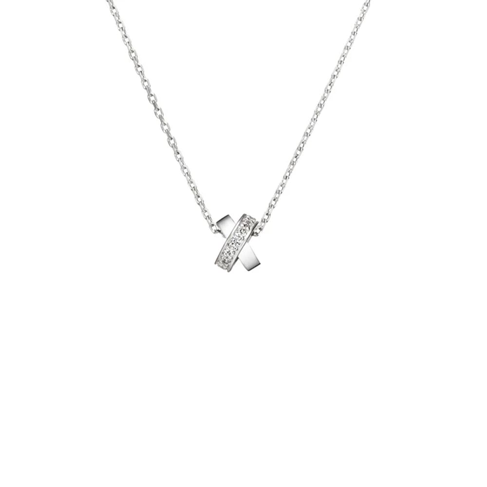 正規紙袋＆箱付 ネックレス アクセサリー 4C プレゼント シルバー キュービックジルコニア シルバー素材 祝い