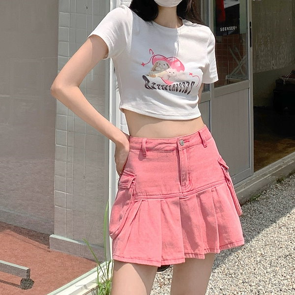 satomin様 ピンク、スタイル STYLENANDA（スタイルナンダ）の「ピンクプリーツミニスカート