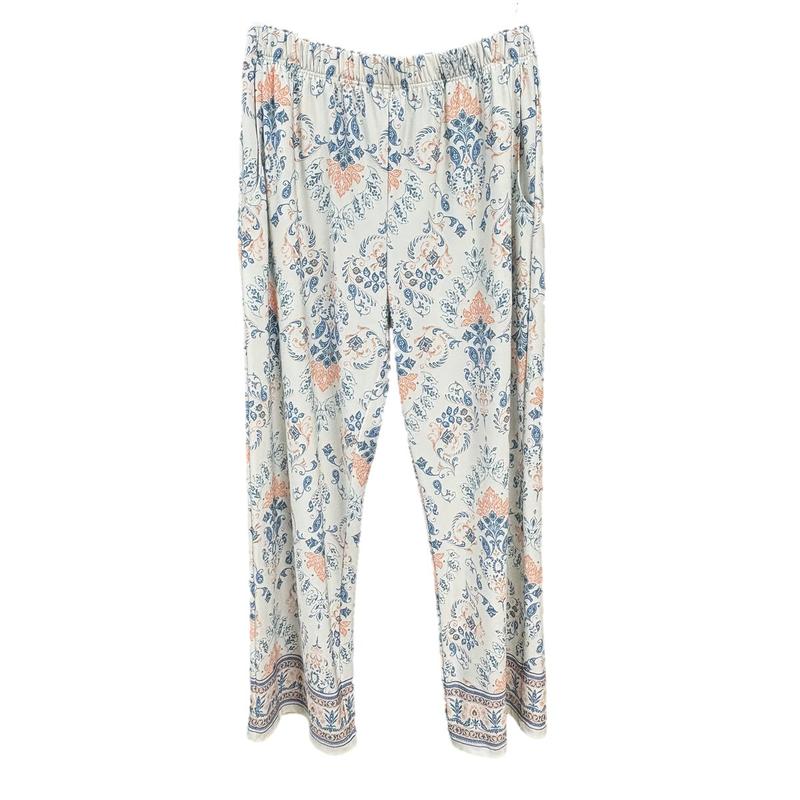 [] VEPS125W 高級感のあるボーダー捺染を活用した快適な女性用パンツ