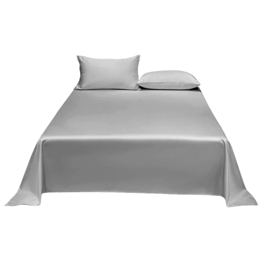 フラットシーツ キング 綿100％ サテン織り 300本高密度生地 コットン 防ダニ 抗菌 防臭 ホテル品質 滑らか 柔らかい 選べる8色 無地 290×250cm グレー 5,106円