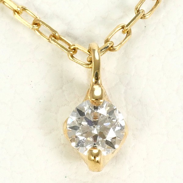 K10 10金 YG イエローゴールド ネックレス ダイヤ 0.07 約40cm ジュエリー 中古