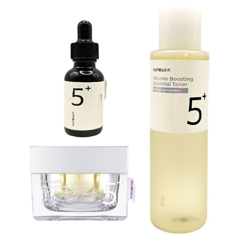 【正規品】 5番 3種美白セット / トナー+アンプル+クリームセット / みずみずしく色づいた白い肌