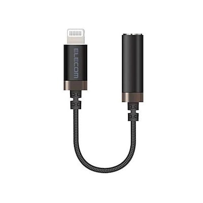 他サイト： エレコム イヤホンアダプタ 【 Lightning - 3.5mm 】 イヤホンジャック変換 4極 通話/音楽対応 高耐久 Apple認証品 ブラック MPA-L35S01BKの商品画像