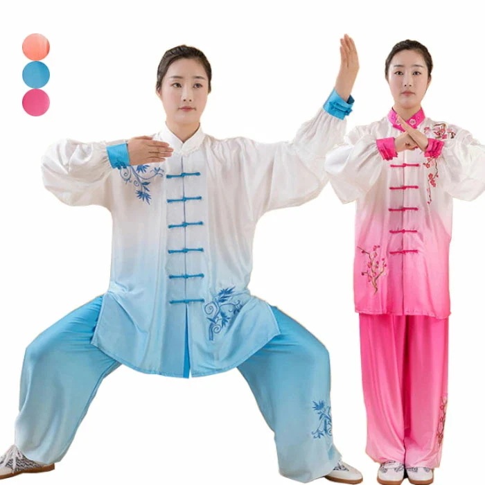 新入荷！太極拳 服 セット 長袖 長ズボン ブラウス 太極拳ウェア カンフー 太極拳服 ２点セット ３点セット スポーツ用品 練習着 表演服 表演 武術 拳法 演武 気功 朝練 団体服 舞台衣装 刺繍