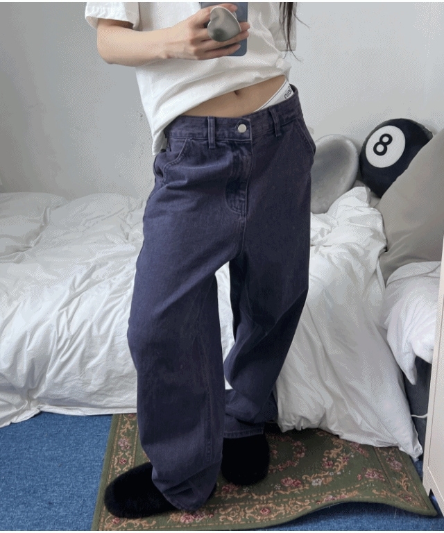 deep purple wide pants (UNISEX)