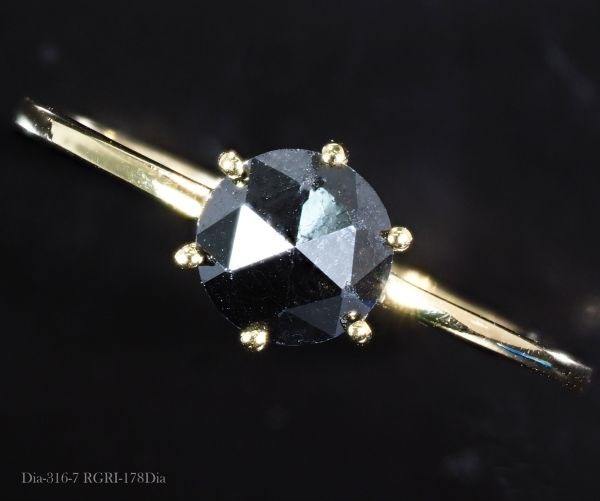 天然 ブラック ダイヤモンド リング 指輪 0.80ct K18YG 18金製品 57,600円