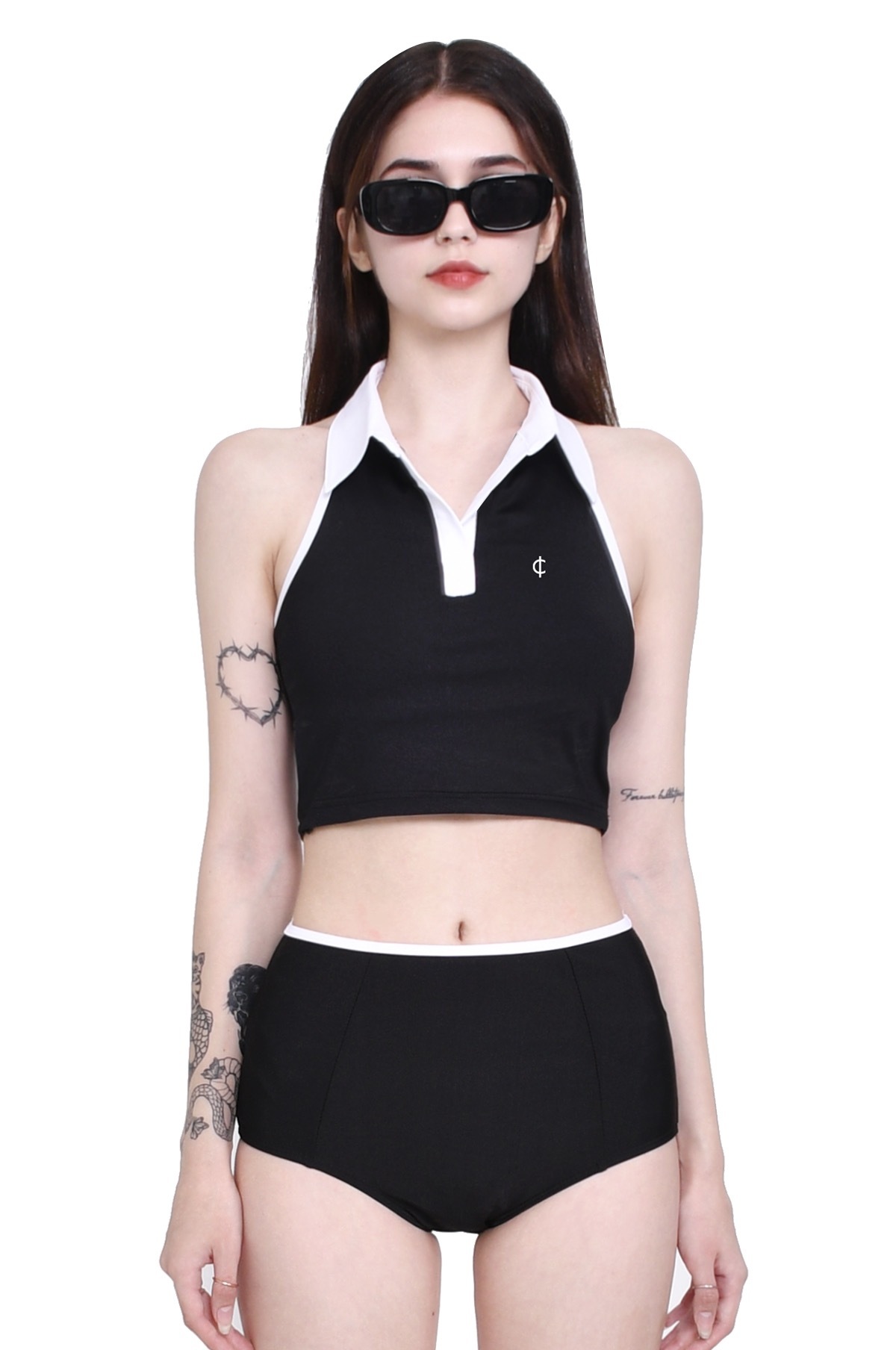 超歓迎】 cropped spandex logo coloring neck collar 2-way 22 Summer