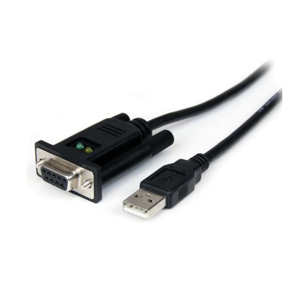 （まとめ）StarTech.com USB-RS232C シリアル変換クロスケーブル 1.7m USB Type A オス-D Sub 9ピン メス ブラックICUSB232FTN 1本 (