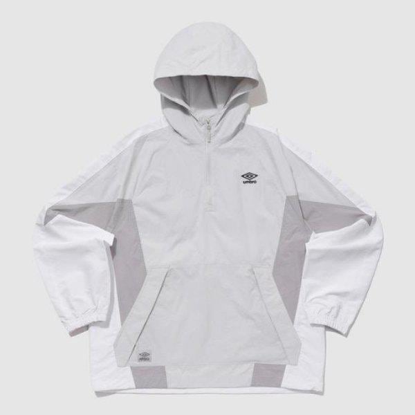 パーカー LQC UQ123CWT31-WGR ポップラッシュ カラーブロック フード アノラック / WHITE GREY