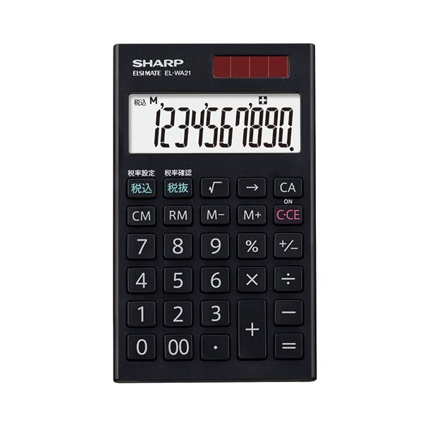(まとめ) シャープ SHARP 電卓 10桁 手帳サイズ EL-WA21-X 1台 (×10セット)