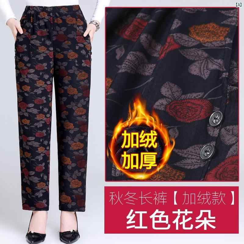 レディース ファッション おしゃれ 春夏 秋　冬 大人 上品 高級 マダム プレゼント 敬老日　おばあちゃん 冬 ベルベット 暖かい フィット パンツ ハイウエスト ストレート レッグ パンツ 外着る 5,010円