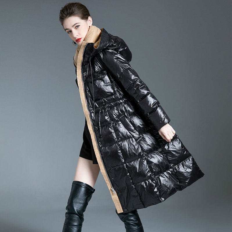 ダウンコート ロングダウンコート レディース 超ロング ロング ダウン フード付き ファスナー 大きいサイズ 服 通勤 ベンチコート 旅行 秋 冬 暖かい 女性用 膝下 丈 プレゼント ギフト 通学