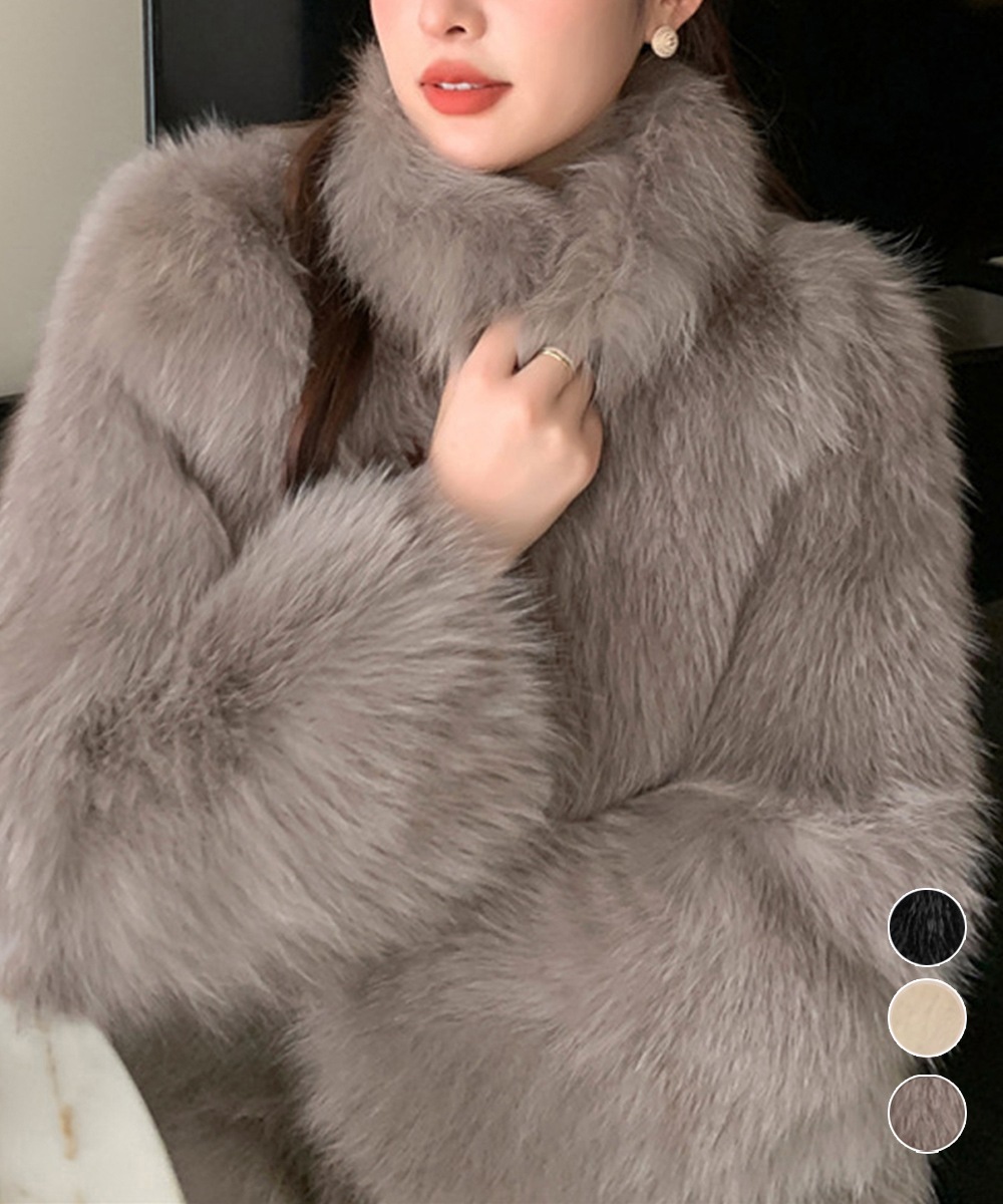 国内即納 フェイクファージャケット ファーコート冬 80XIAOJI-002