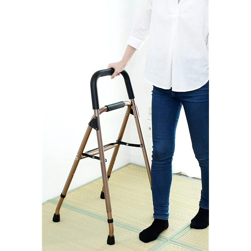 【即納】[山善] 立ちあがり補助 (歩行補助) 7段階高さ調節 軽量 室内 杖 手すり 幅44-47奥行41-50高さ80-95cm ブロンズ KTA-50(BZ) 完成品 7,616円