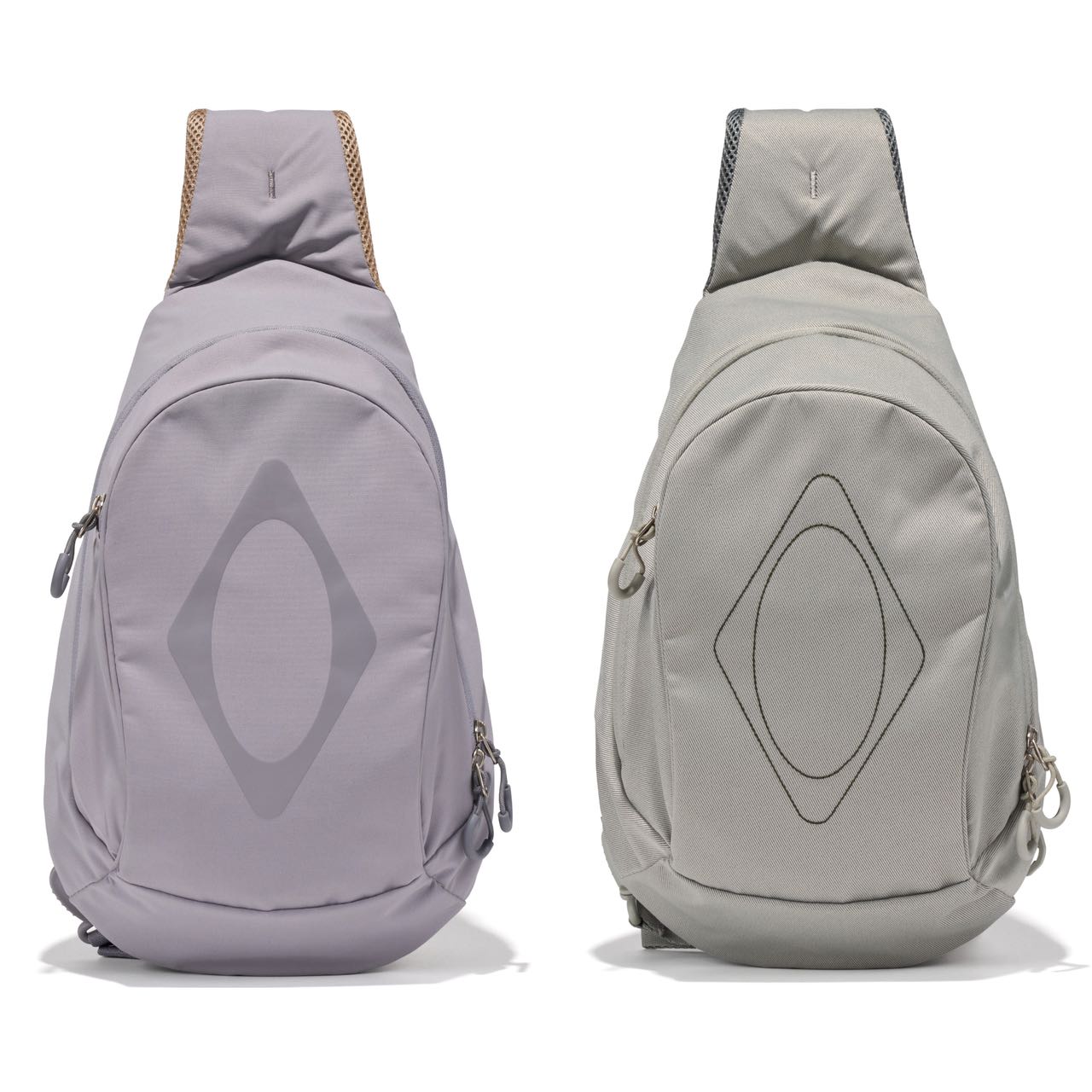 RHOMBUS POCKET SLING BAG (KHAKI BEIGE/BLUE GREY)