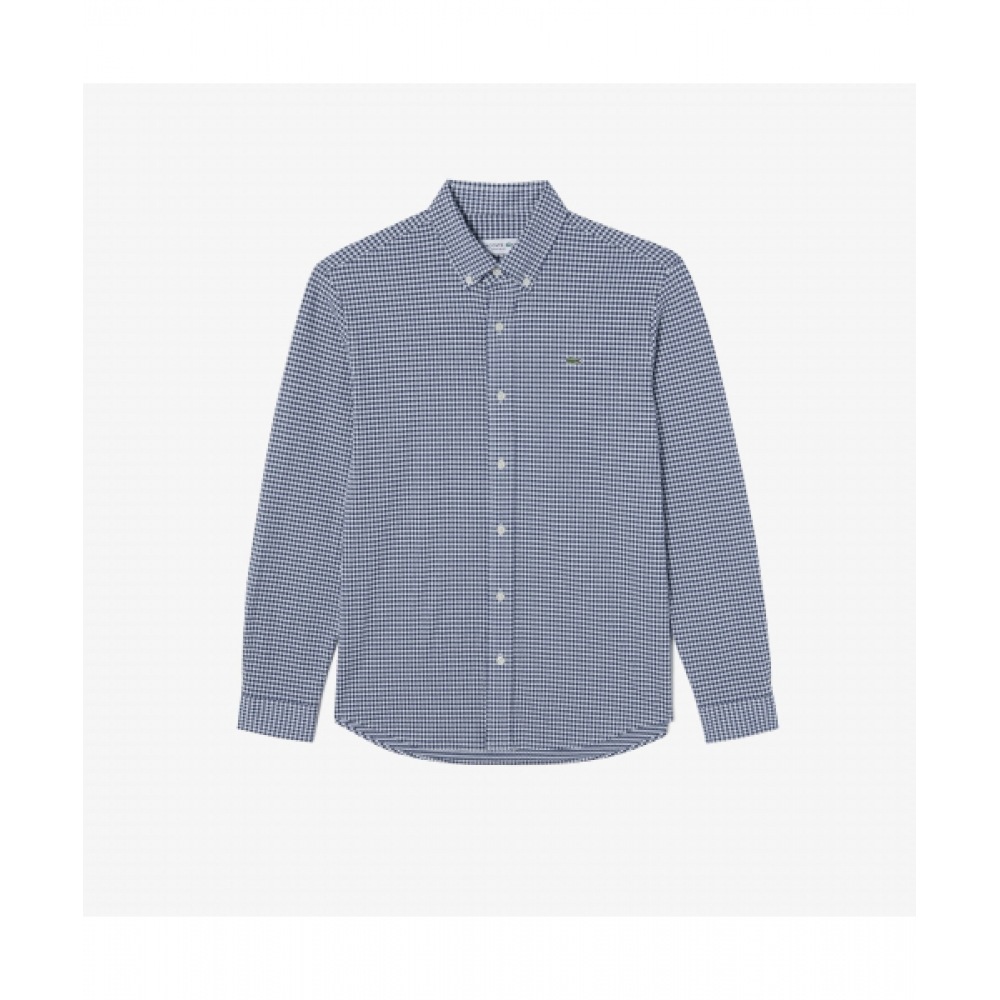 LACOSTE メンズ ニュージャージ ストライプ シャツ [ダークネイビー]