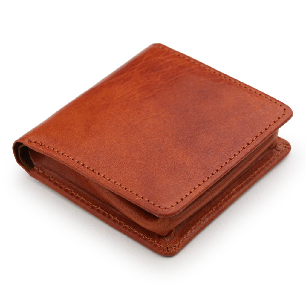 [アビエス] 日本製 ヴィンテージワックスレザー 本革 BOX型小銭入れ バーミリオンオレンジ