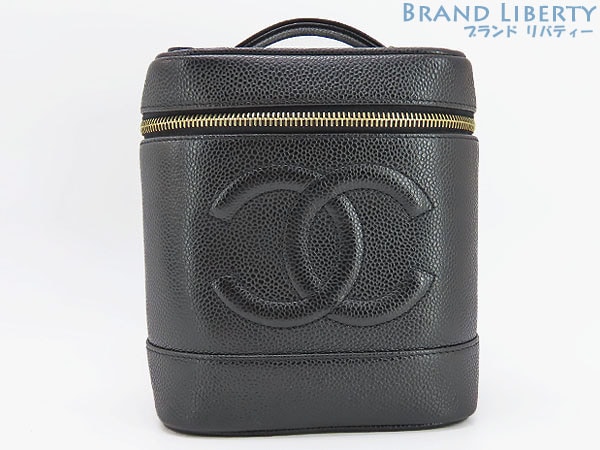 ほぼ新品シャネルココマークキャビアスキンバニティバッグアクセサリーポーチハンドバッグコスメポーチブラック 91,300円