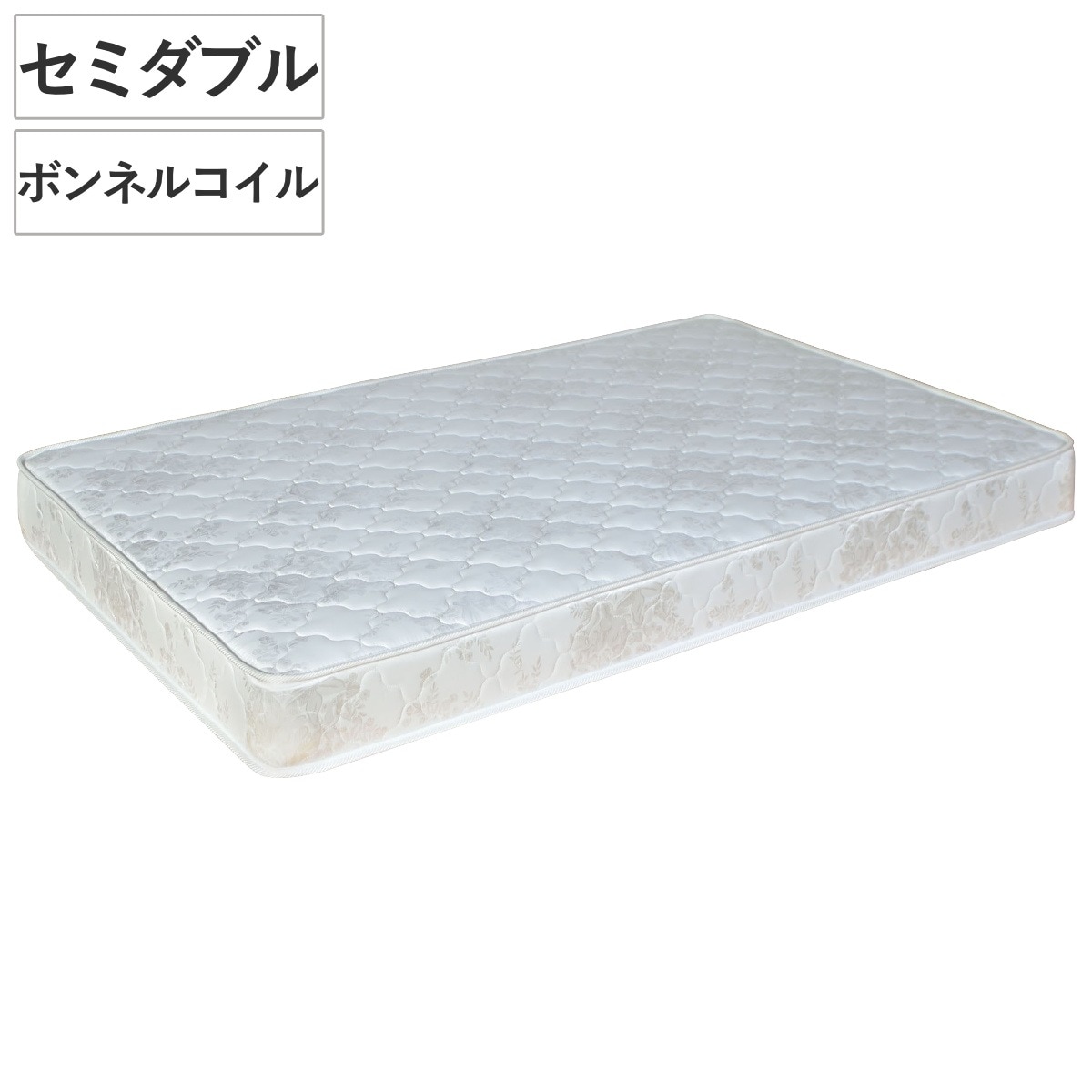 マットレス セミダブル ボンネルコイル ベッドマットレス マット ベッド ベッドマット 持ち運び 硬め かため ボンネル コイル セミダブルベッド ベッド用品 ホワイト 白 色