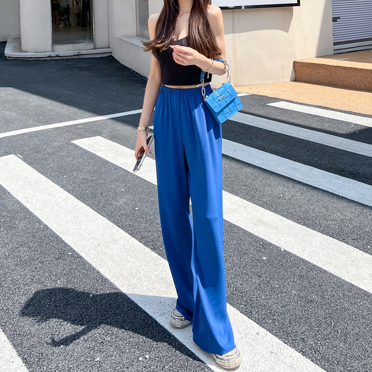 ボトムス パンツ ズボン ロング丈 ワイドレッグパンツ 薄手 ハイウエスト ドレープ スポーツ モップパンツ 大人可愛い きれいめ シンプル カジュアル 大人 上品 おしゃれ お洒落 かっこいい