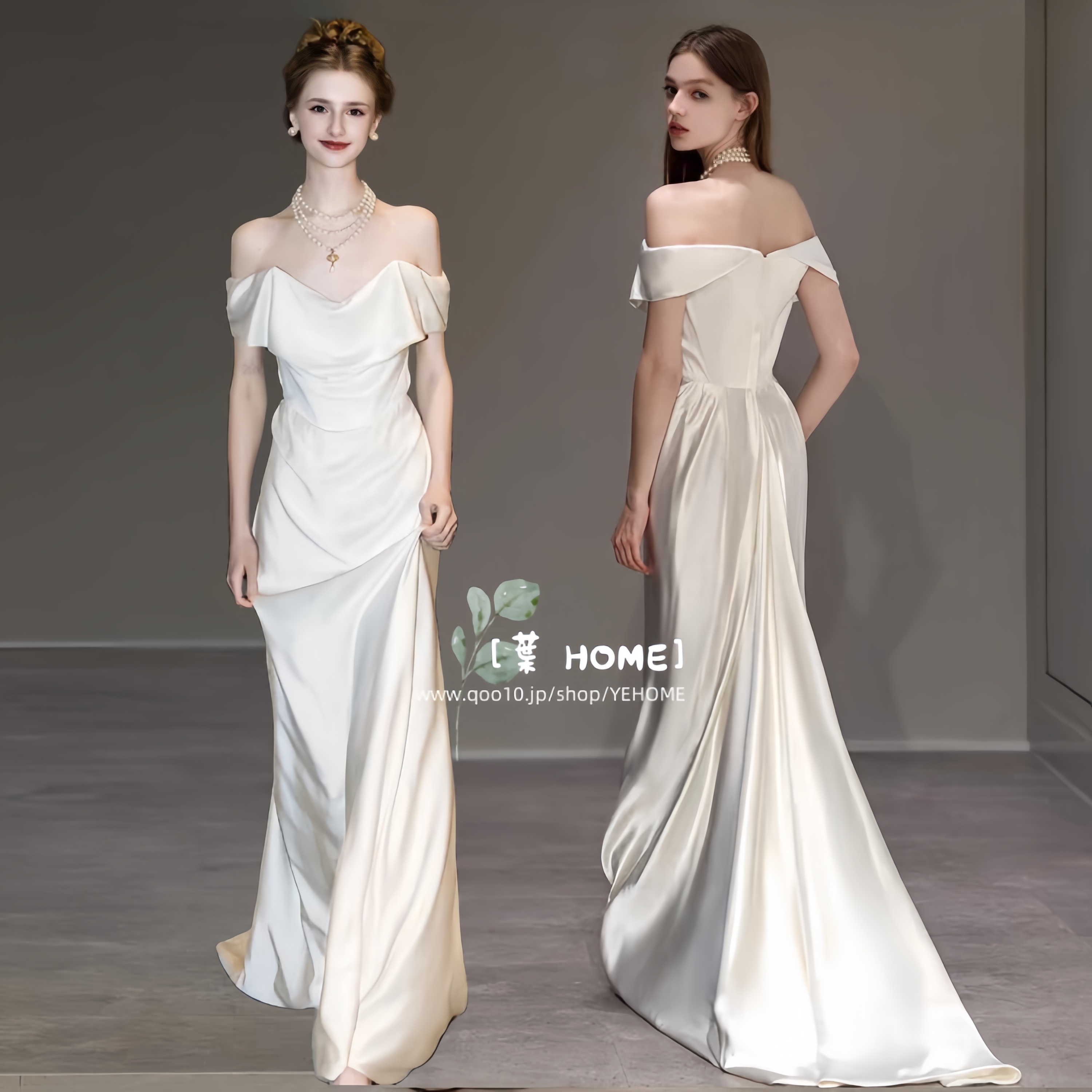 [葉 HOME] ウェディングドレス パーティードレス ホワイト ロングドレス フォトウエディング 大きいサイズ 袖なし 前撮り 二次会 花嫁 披露宴 結婚式 海外挙式 お呼ばれ