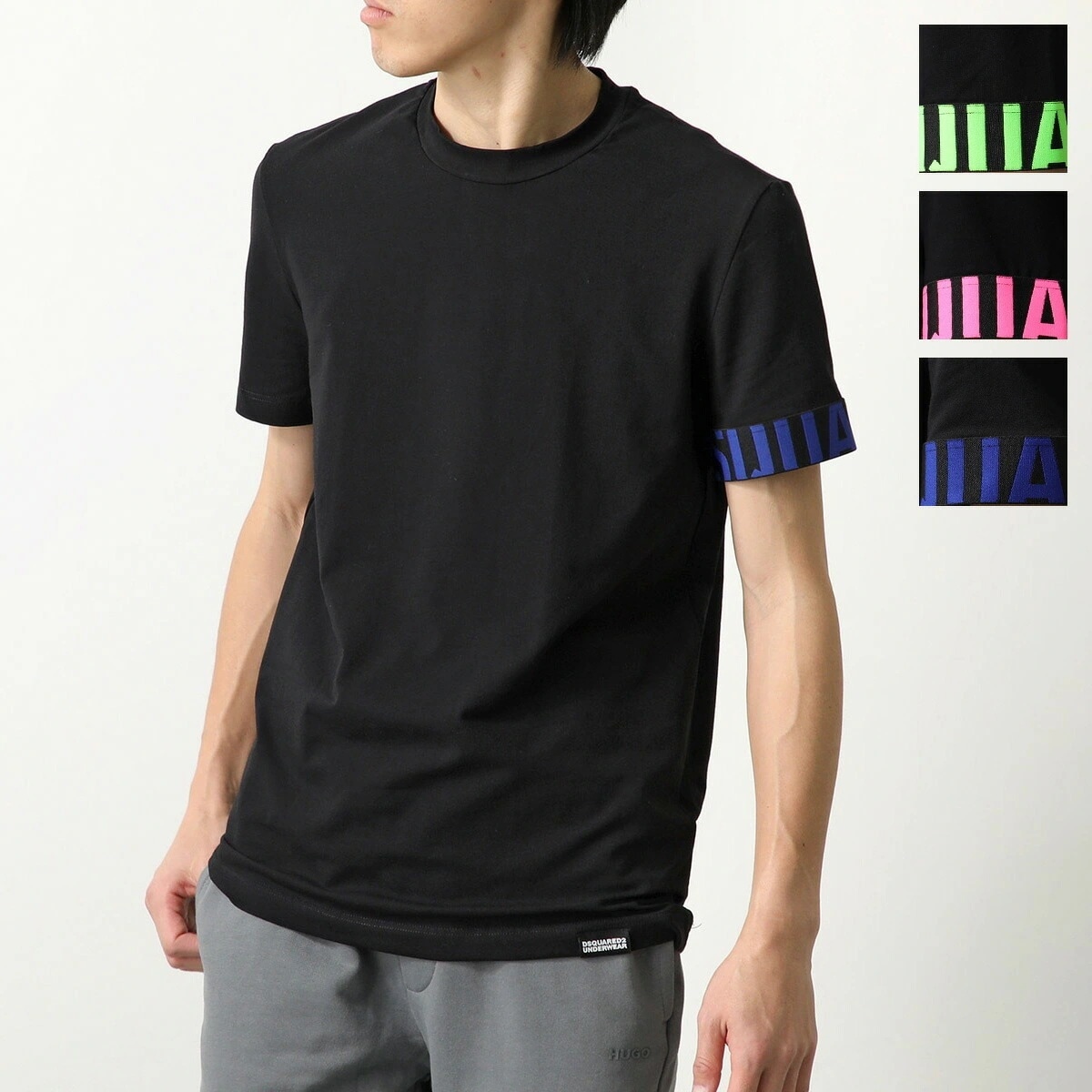DSQUARED2 UNDER WEAR ディースクエアード Tシャツ D9M3S5770 メンズ 半袖 カットソー アンダーウェア ロゴ ストレッチ カラー3色