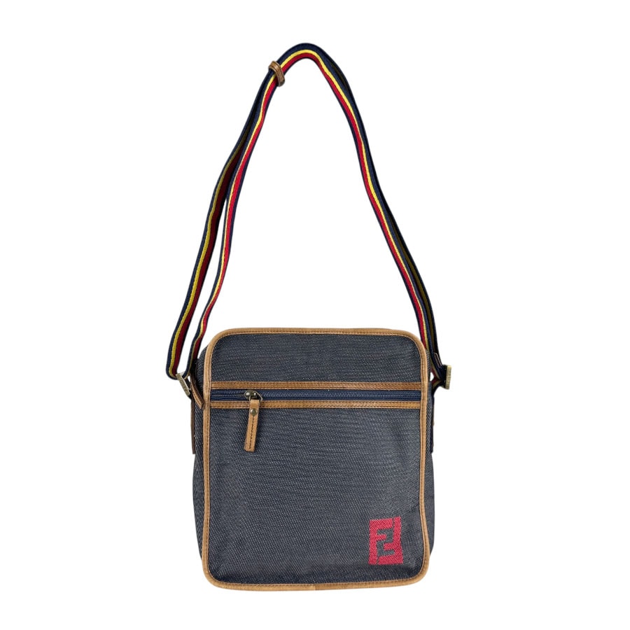 クリスチャンディオール Christian Dior ショルダーバッグ デニム/レザー ネイビー×ブラウン ユニセックス z5852