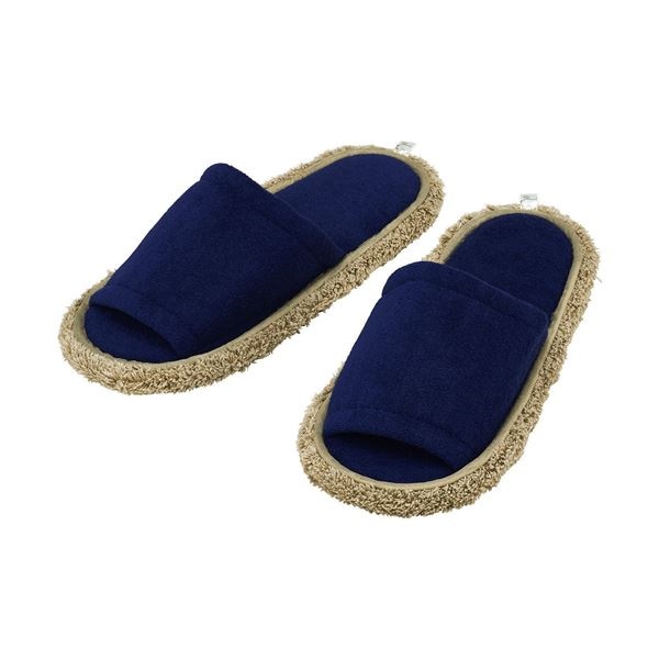 （まとめ）激落ちくん おそうじスリッパ ネイビー （ モップスリッパ ） [24個セット]