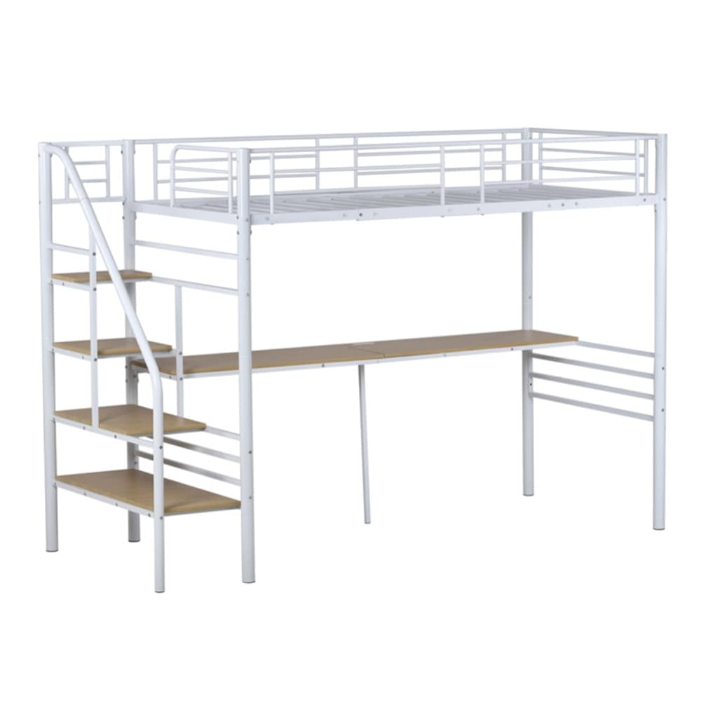 ロフトベッド 階段付き パイプベッド シングル コンセント付き 大人 子供 スチール 耐震 ベッド シングル パイプベッド パイプ 高さ170.5cm 耐荷重150kg 収納付き 意匠登録済 シンプ