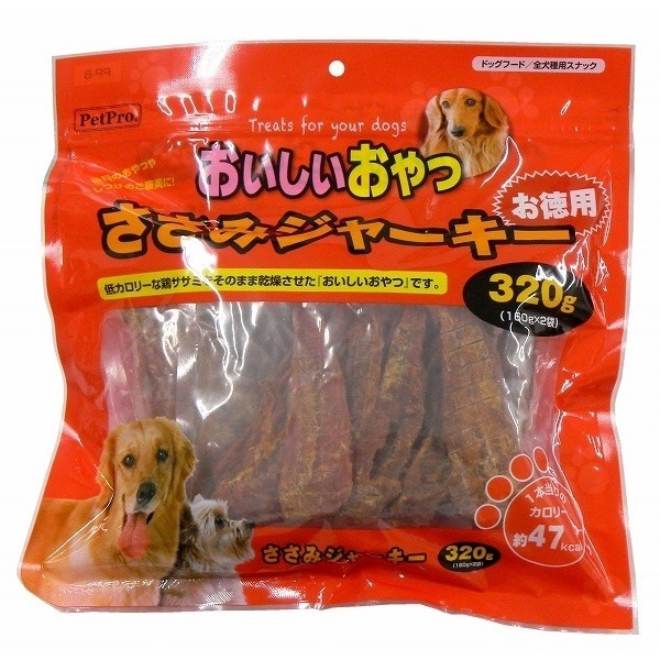 （まとめ買い）おいしいおやつ ささみジャーキー お徳用 320g 犬用 [x4]