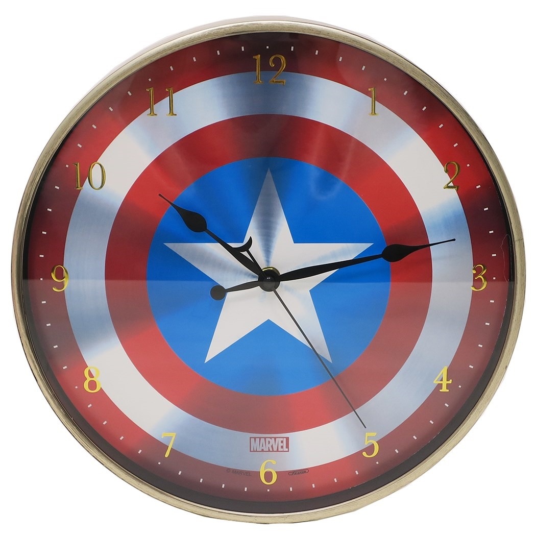 Qoo10] マーベル キャプテンアメリカ 壁掛け 時計 インデ : 家具