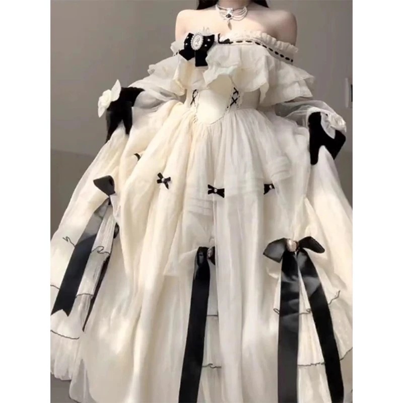 エレガントで甘い女性丈夫なロリータドレス女性用の美しいロリータプリンセスドレス
