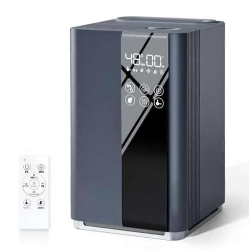 【2024新登場・AIスマート】 加湿器 大容量 5L 知能恒湿 ハイブリッド式加湿器 加熱式 加湿器 4重除菌浄化 & マイナスイオン 抗菌カートリッジ 空気清浄機能 100C高温除菌 アロマ対応