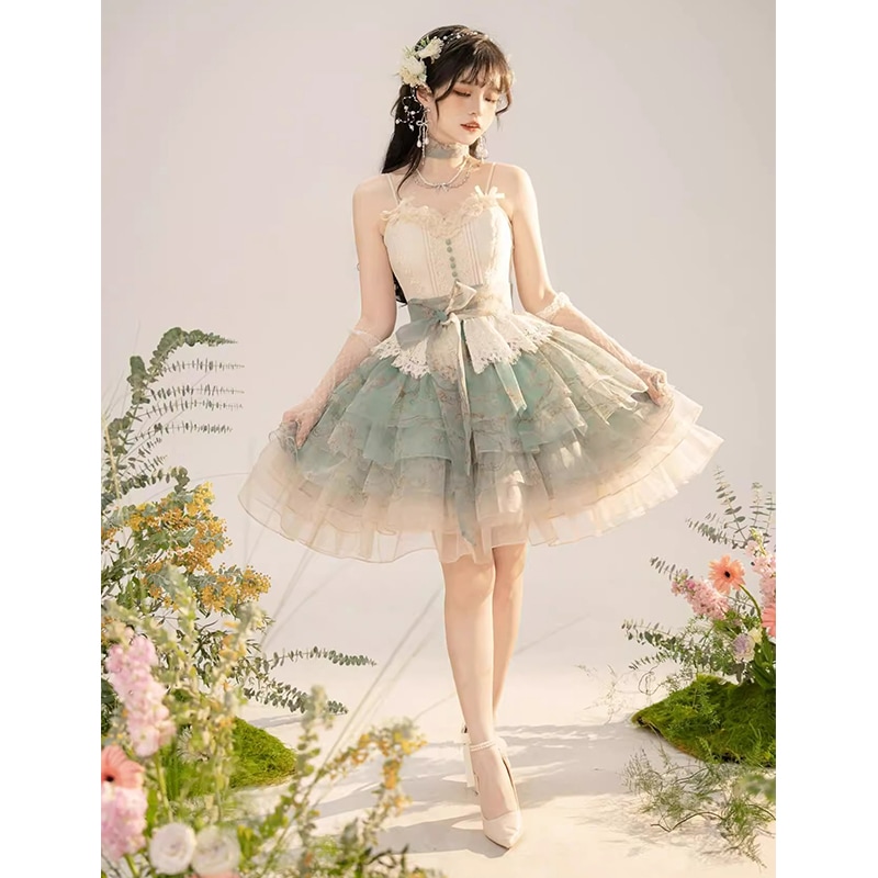 コスプレドレスロリータスカートワンピースフラワーウェディングロリータゴージャスロリータドレスバレエドレスホリデーアニュアルパーティードレス