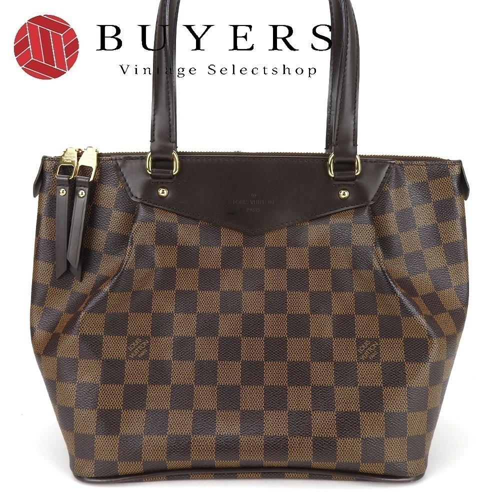 中古 トートバッグ ウェストミンスターPM N41102 ダミエキャンバス ブラウン ゴールド金具 肩掛け カジュアル レディース 女性