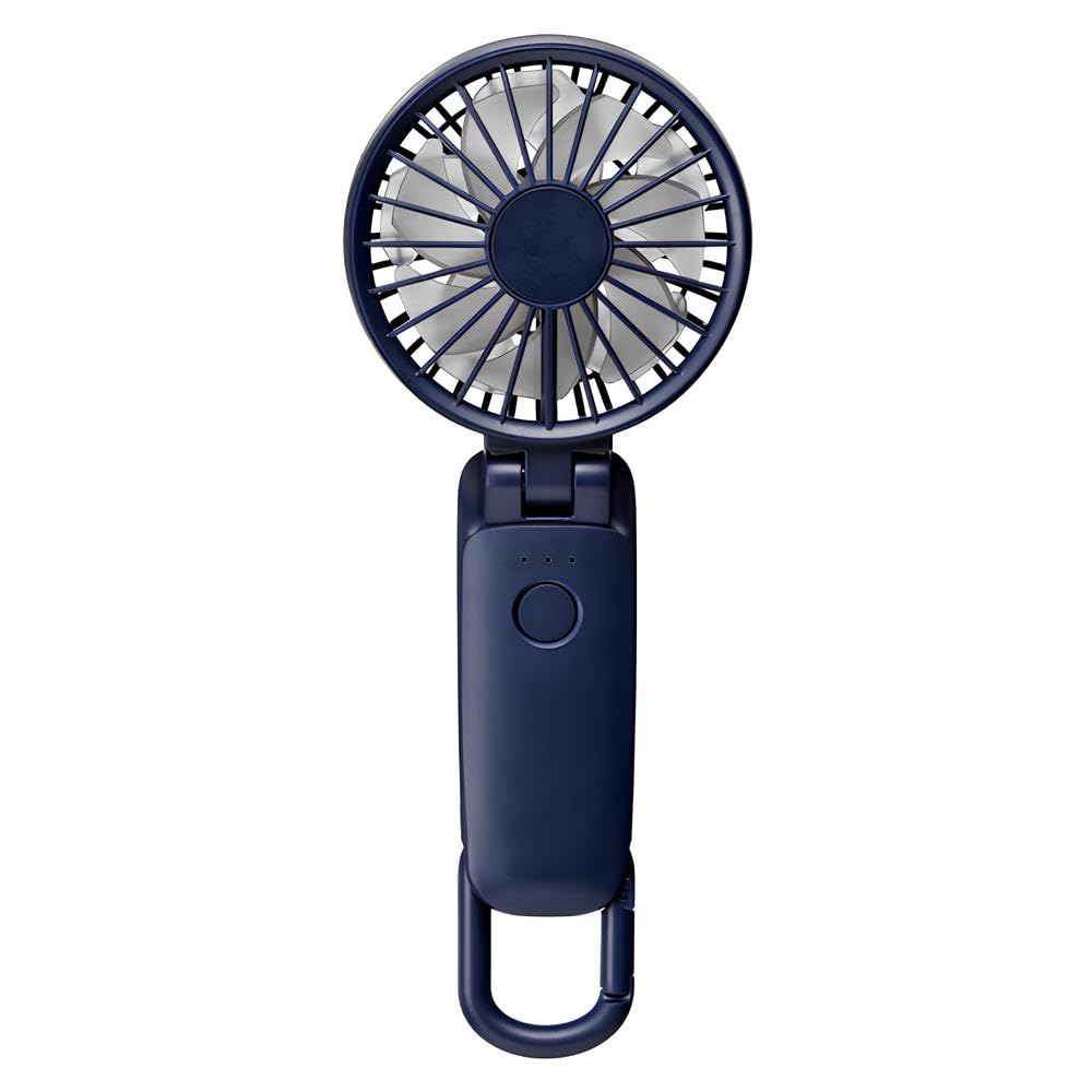リズム(RHYTHM) ハンディファン 2025 大風量 静音 3WAY (手持ち 首掛け 卓上) [国内メーカー] 風量5段階 Type-C対応 カラビナ＆ストラップ付き 小型 携帯扇風機 Silk