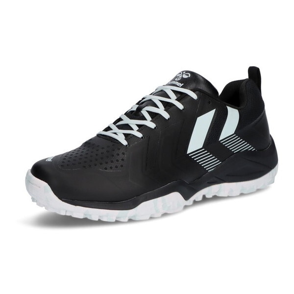 ヒュンメル ハンドボール HAS6019 9067 グランドフライ5 ブラック×ライトブルー 27.5cm ハンドボールシューズ