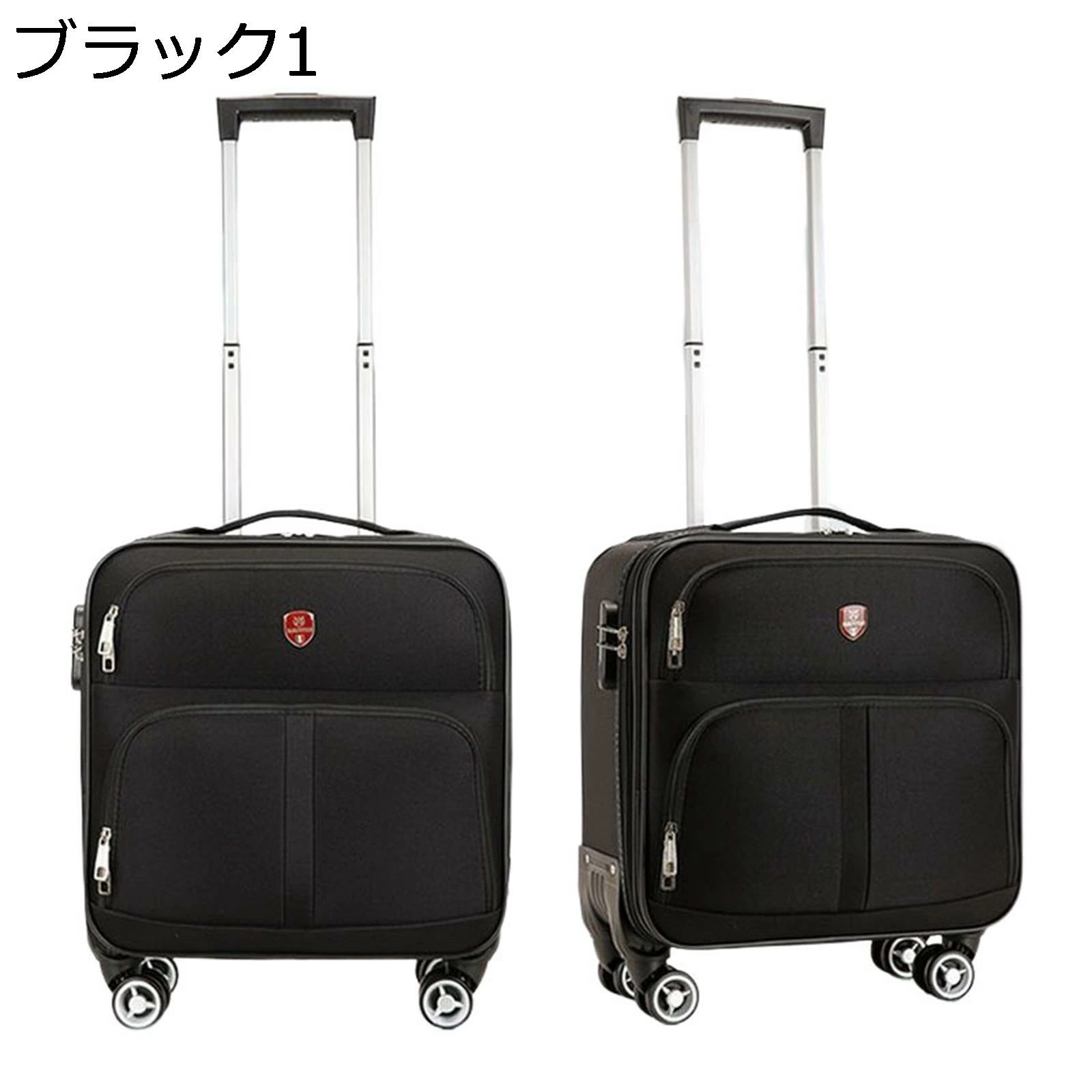 小型 ソフトキャリーケース 機内持込 軽量 スーツケース オックスフォード布 4輪 ダブルキャスター 静音 360度回転 ファスナー式 鍵付き 盗難防止 出張 通学 旅行 2泊3日 北欧 ブラック1